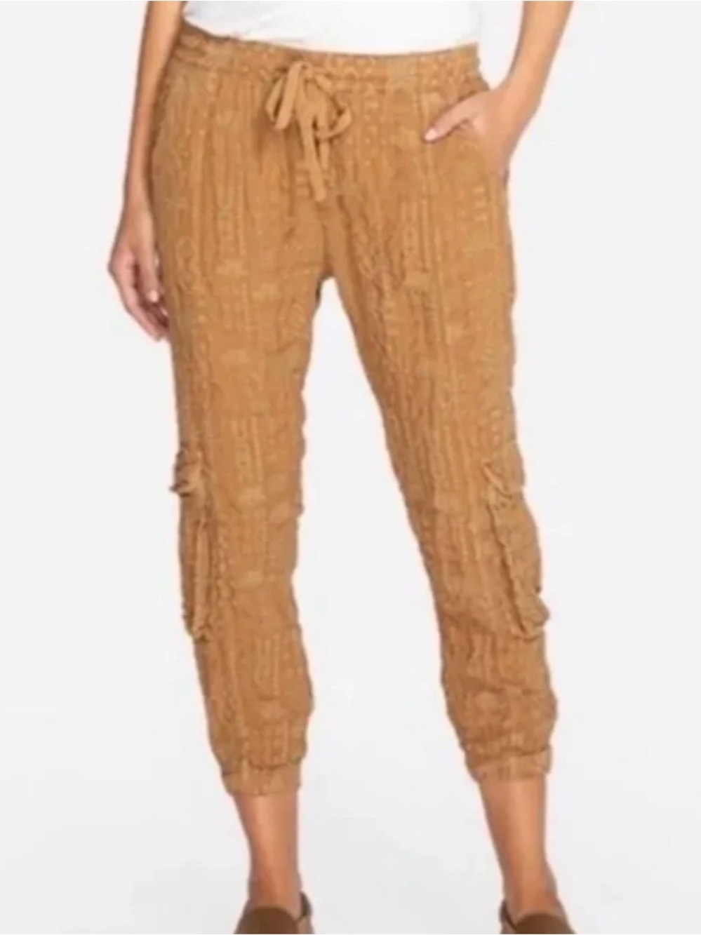 Johnny Was Breccia Cargo Crop Joggers in Peaches Copper Size Small